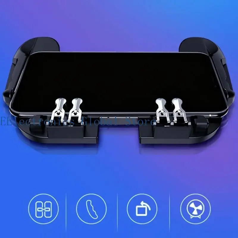 462B Mobile Game Controller Four-finger Connection Mobile Gaming Trigging For  gaming grip game view 3