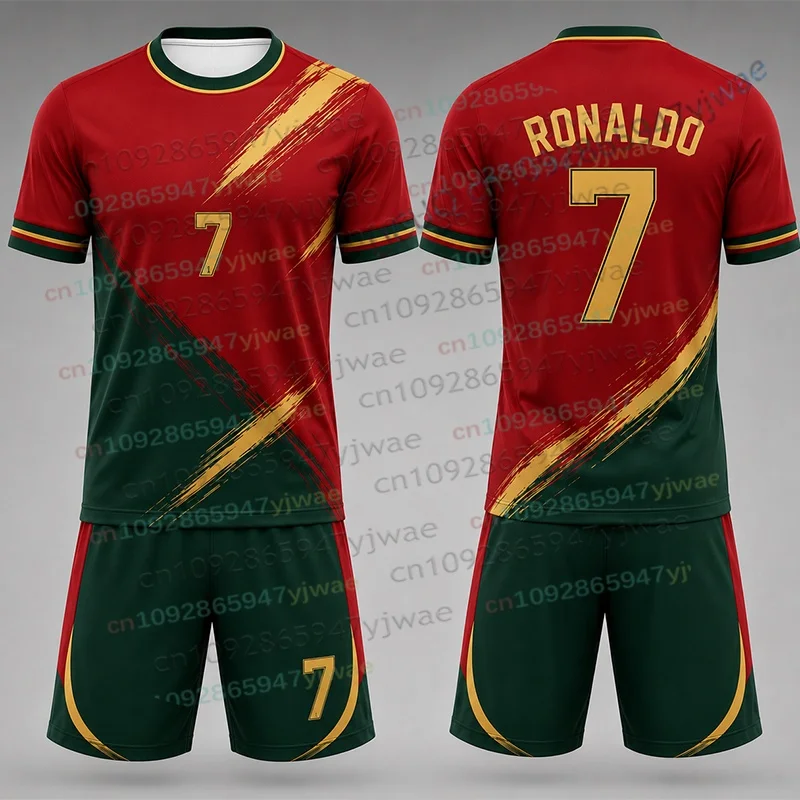 26/27 Special Edition No.7 Fans Football Jersey Tee Shorts Set Women Men Sportwear Summer Casual Kids Tshirt Set 2 Piece Set