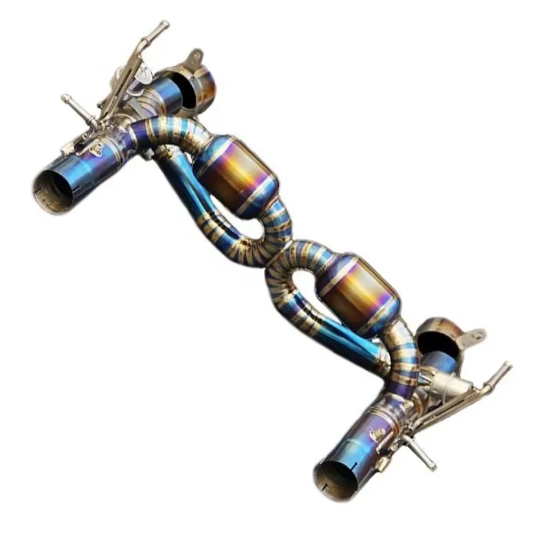 High Performance Valved Titanium Allo Exhaust Muffler Kit Fit 3.9T V8 Twin Door Sports Car 2019-2022, Tuning Auto Exhau F002