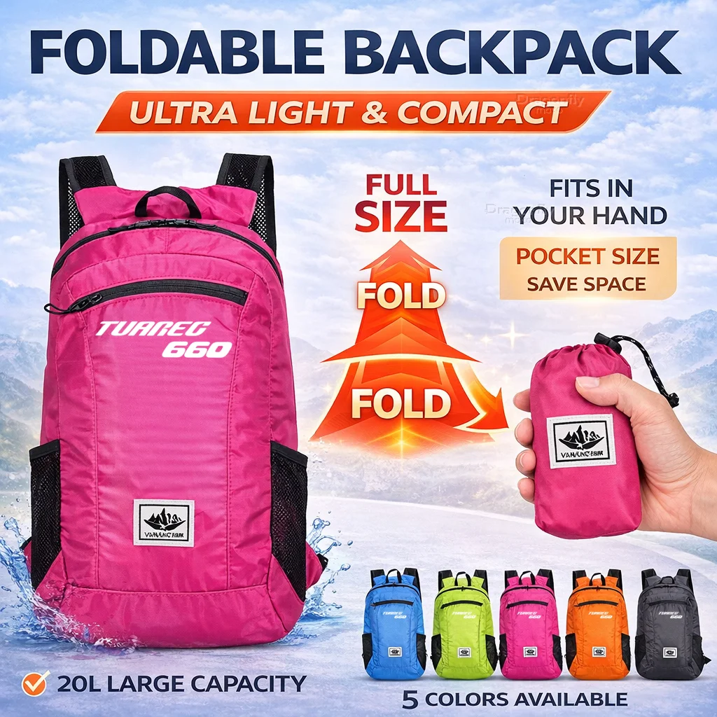 

20L Foldable Motorcycle Backpack For Aprilia Tuareg 660 Tuareg660 Portable Ultralight Outdoor Hiking Camping Cycling Travel