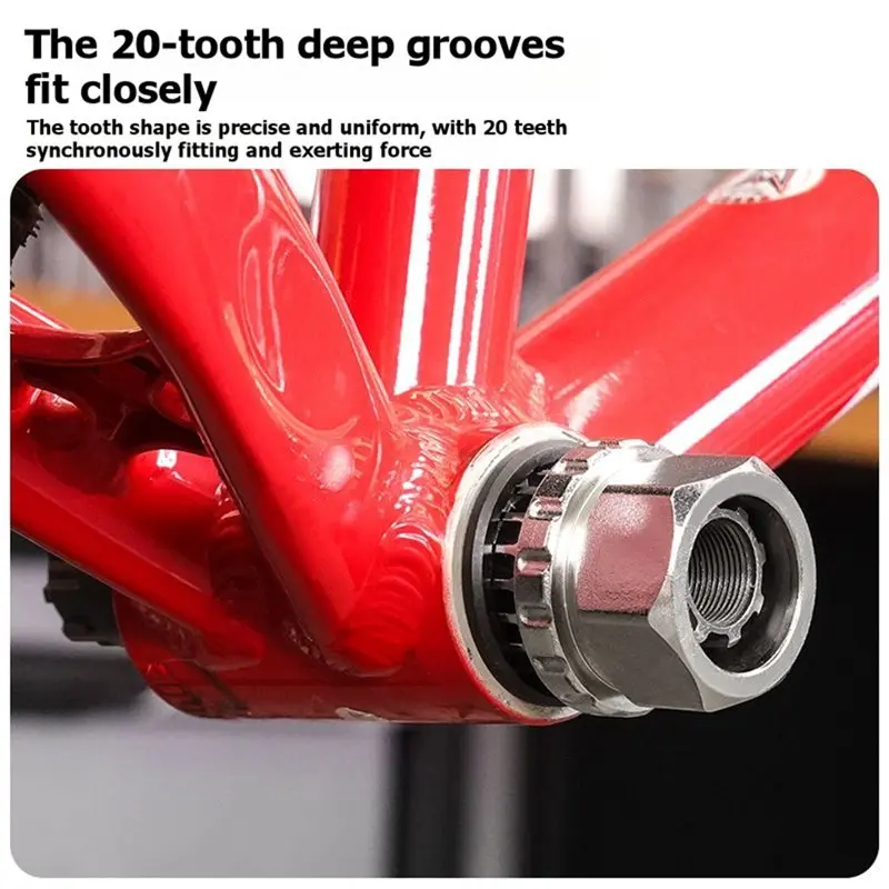 A64T 20 Tooth Bottom Bracket Tool Sleeve for Raceface Bike Maintenance Tool Bicycle Repair Tool Silver Metal