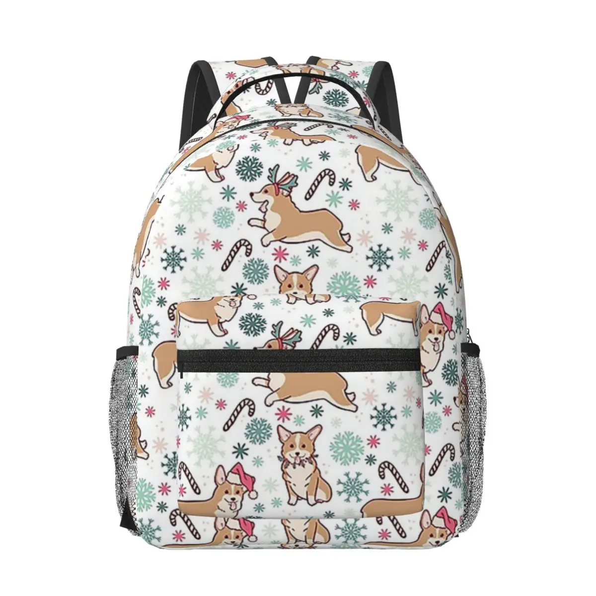 

Рождественские женские рюкзаки Corgi, сумка для книг для мальчиков и девочек, модные детские школьные сумки, портативный рюкзак для ноутбука, сумка на плечо