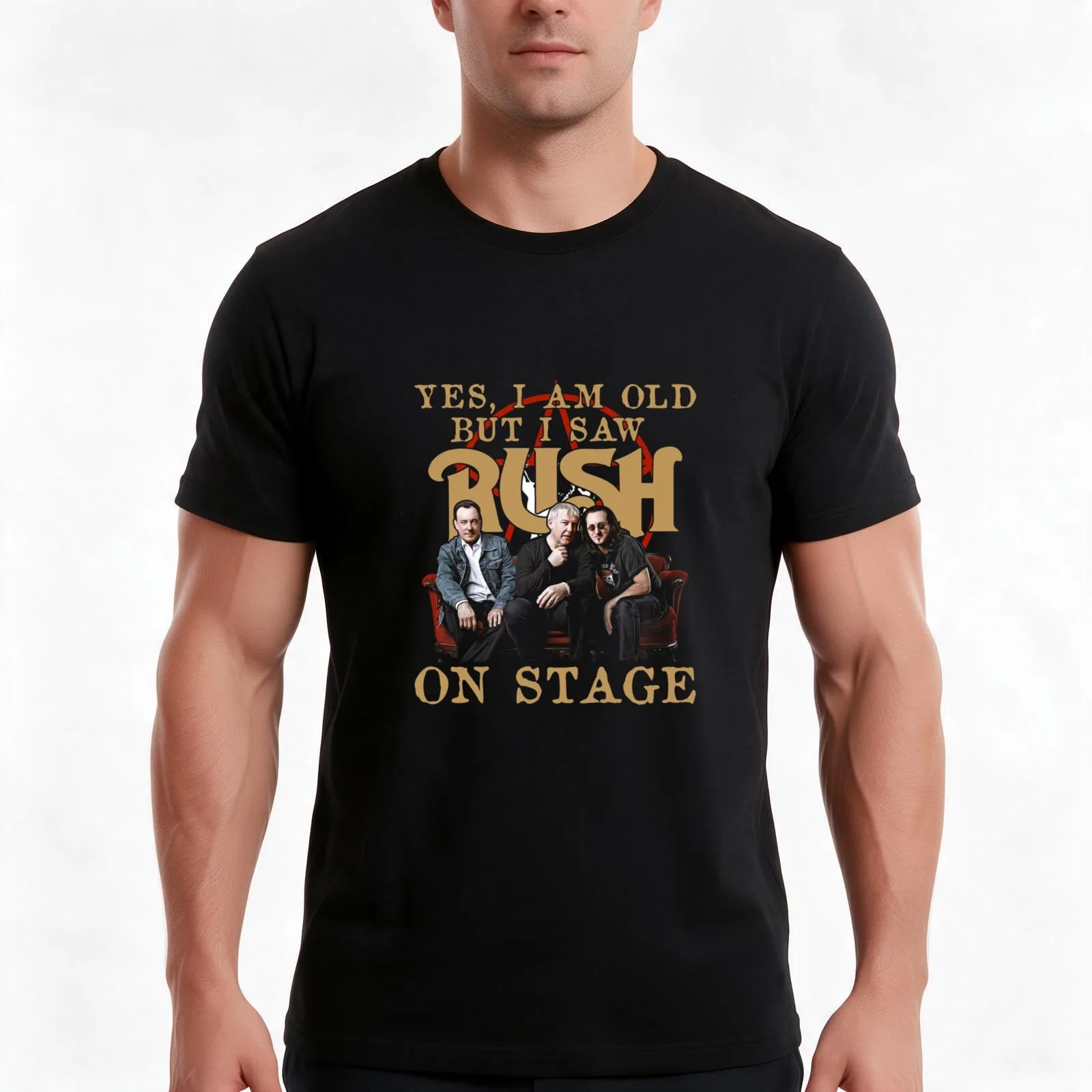 Retro Ru*sh Yes I Am Old But I Saw Rock Ban-d On St-age Lee Lifeson T-Shirt, Summer Casual Cotton Tee, Oversized Streetwear Tops