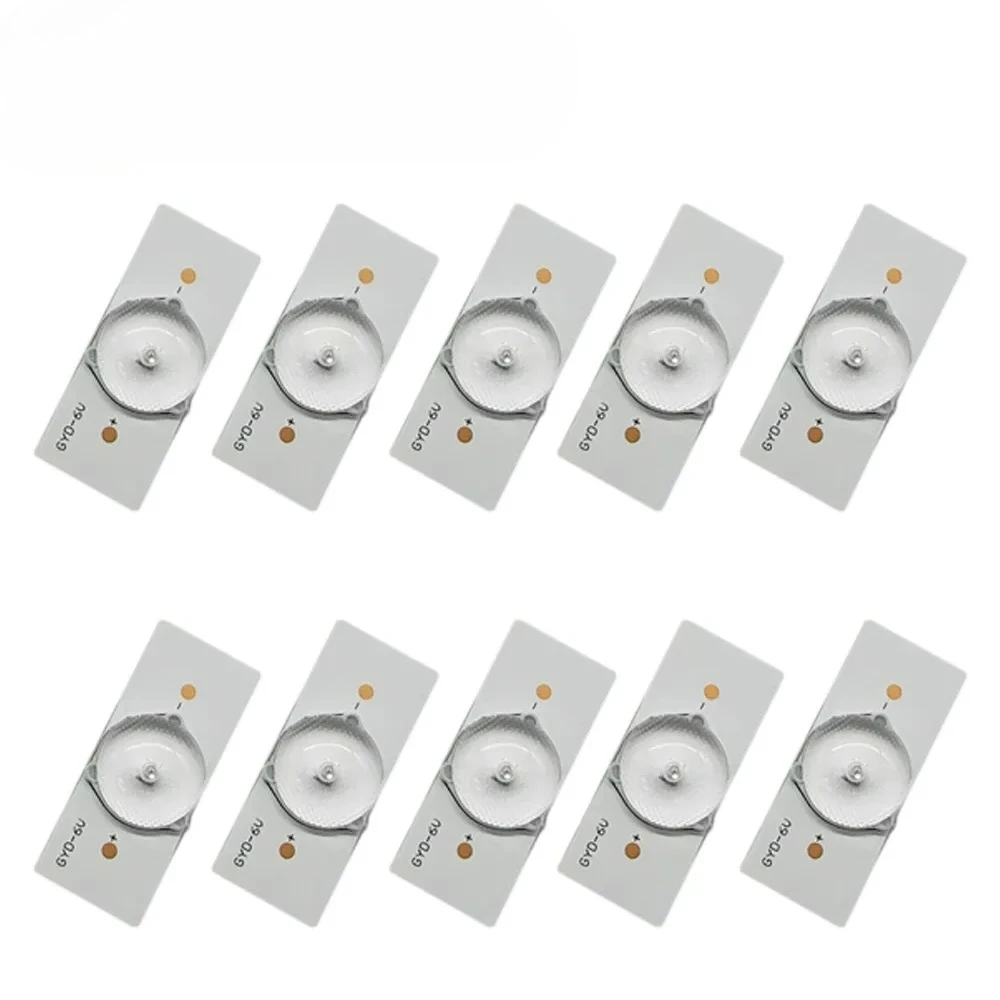 10PCS 3V 6V LED Light Emitting Diode SMD Light Bead with Optical Lens Fliter for 32-65 LED TV Repair