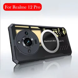 Magnetic Case For Realme 11 12 Pro Plus Wireless Charging Back Cover Case For Realme 12 11 Pro+ Heat Dissipation Shell