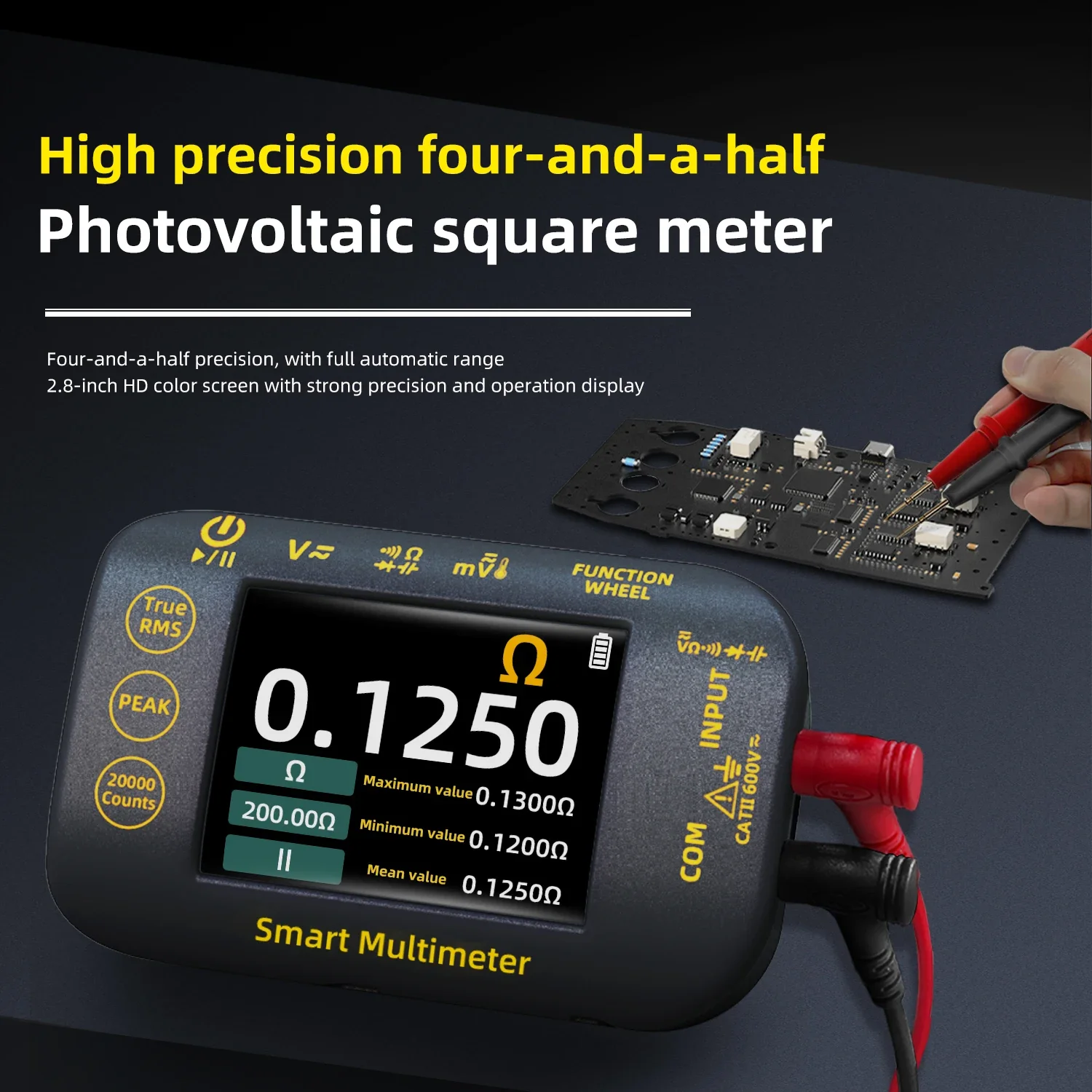 Smart Rechargeable BSIDE S40 Digital Multimeter Mini Color LCD True RMS 20000 Count for 1000V DCAC Voltage Measuring