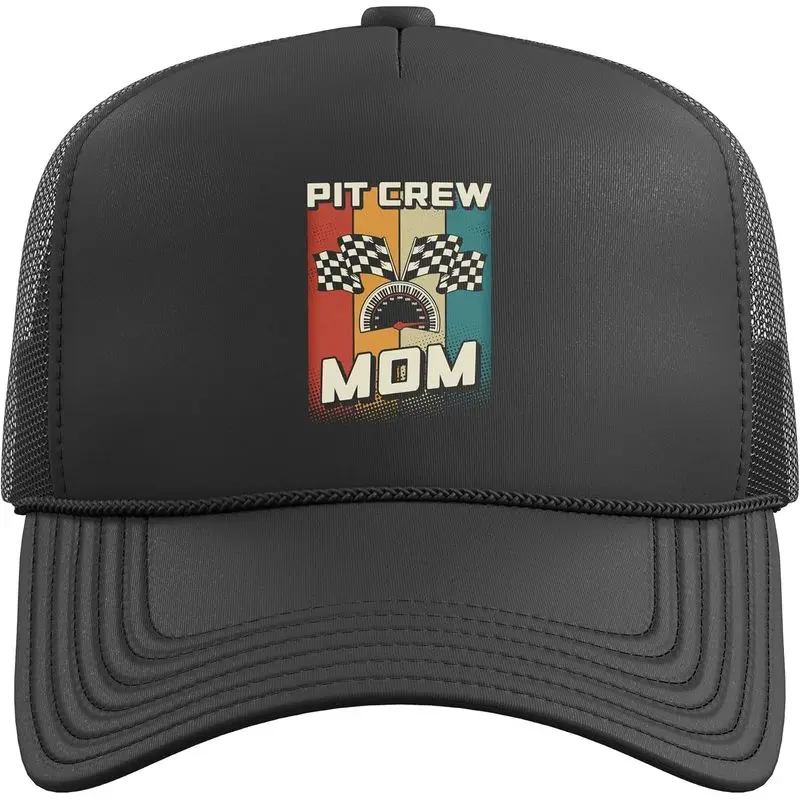 Racer Mom Race Day Mom Car Racing Mom Pit Crew Mom Trucker Hat with Adjustable Mesh Back