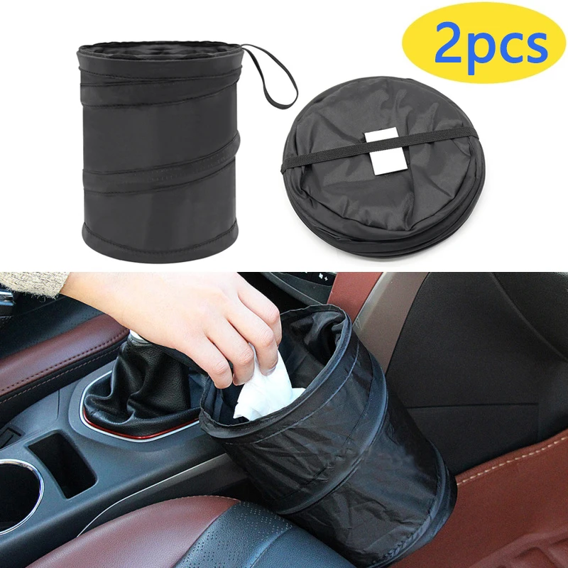 

Car Garbage Bag Car Trash Can Portable Garbage Bin Foldable Pop-up Waterproof Bag Waste Basket Car Interior Accessories