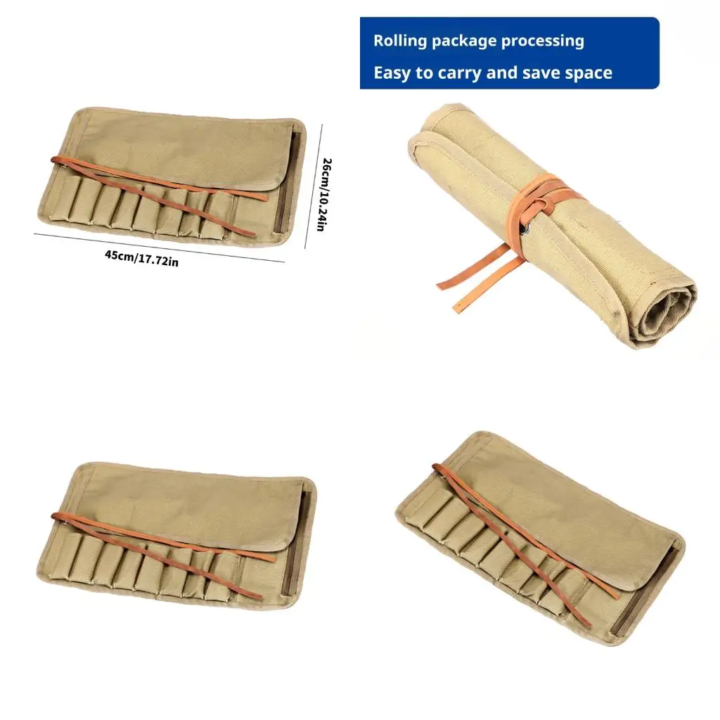 

Convenient Rolling Tool With Leather Strap Closure And Thickened Sponge Lining For Electricians And DIY Enthusiasts high quality