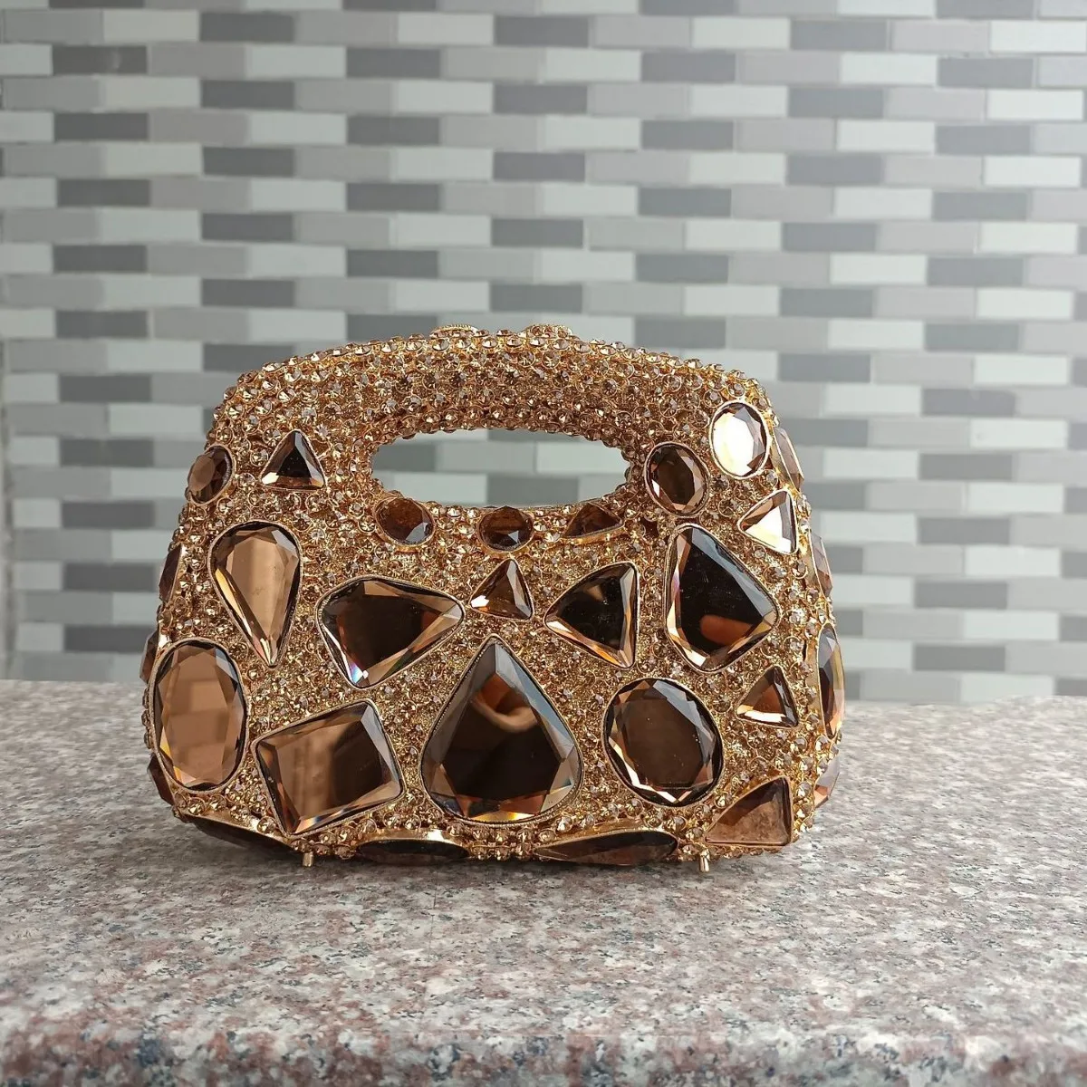 New diamond-encrusted dinner bag empty metal hard box diamond bag banquet dress