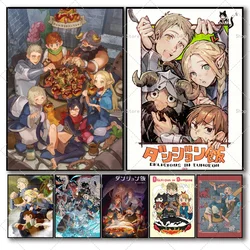 1PC Anime Dungeon Meshi Poster Self-adhesive Art Waterproof Paper Sticker Coffee House Bar Room Wall Decor