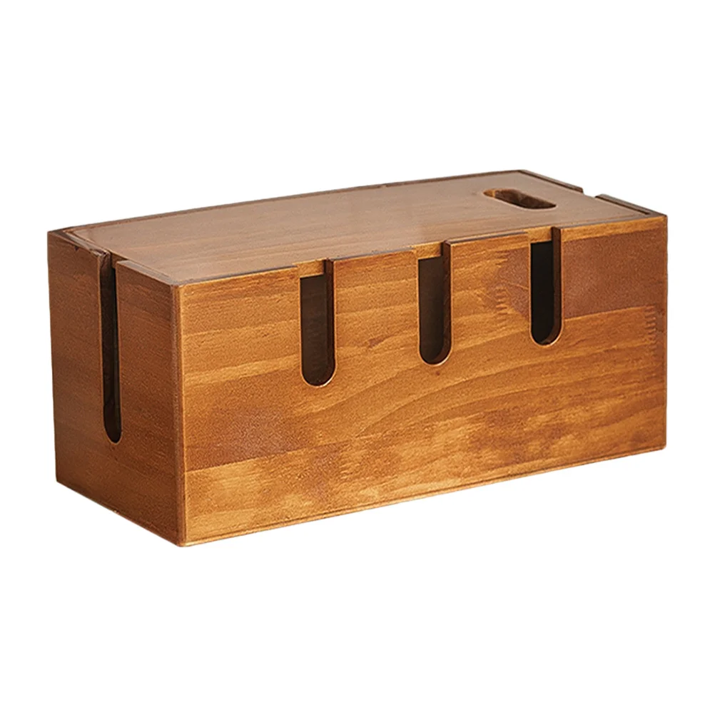 Kabelmanagement-Box aus Holz, großer Kabel-Organizer, Aufbewahrung für Schreibtisch, Heimbüro, Verwendung von Steckdosenleisten, Kabelversteckungsbox