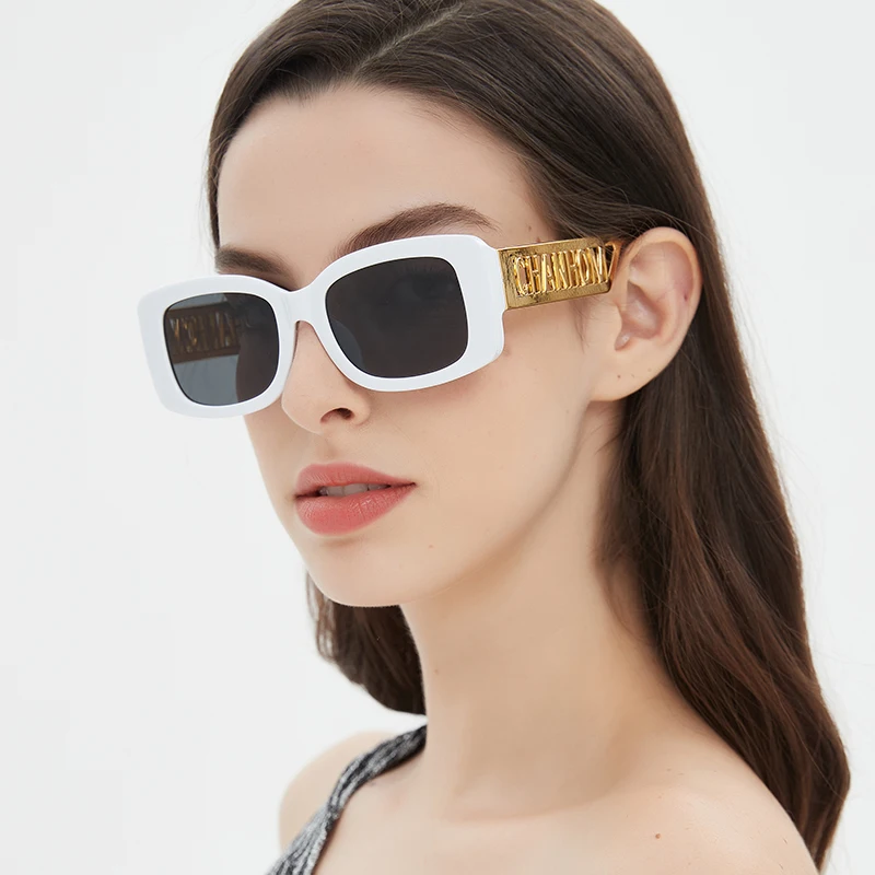 Fashionable Square Sunshade Glasses, Hollowed-out Versatile Trendy Sunglasses, Spicy Girl Exaggerated Sunglasses MN5540