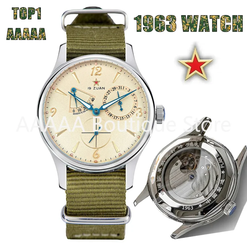 

TOP1 1963 Pilot Watch of Men 40mm Automatic Mechanial Wristwatches Seagull ST1780 Movement Sapphire Crystal Retro Clock AAAAA