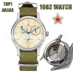 TOP1 1963 Pilot Watch of Men 40mm Automatic Mechanial Wristwatches Seagull ST1780 Movement Sapphire Crystal Retro Clock AAAAA