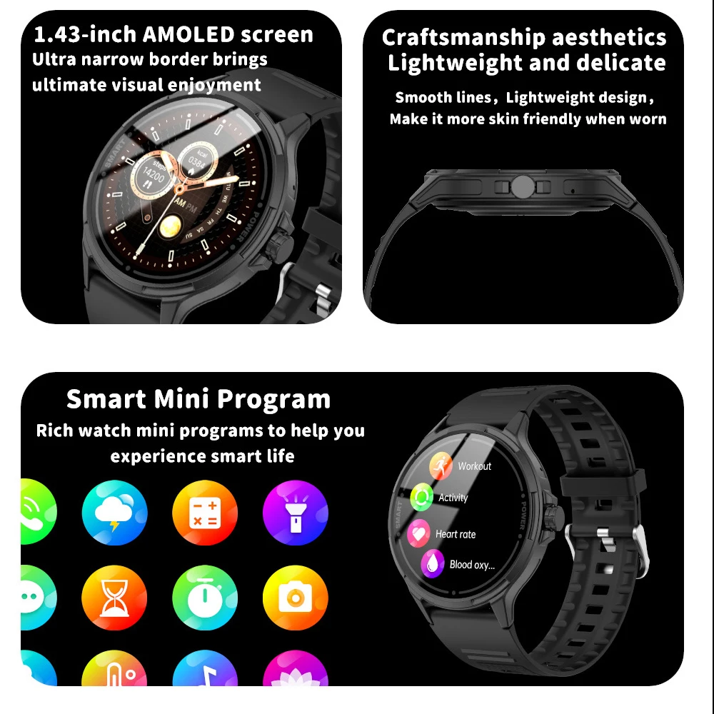 بلوتوث دعوة Smartwatch النساء شاشة AMOLED مراقب معدل ضربات القلب مقاوم للماء الساعات الذكية الرجال مساعد الصوت لنظام IOS أندرويد