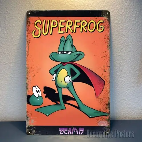 Superfrog Amiga Retro Video Game Metal Poster - 20x30cm () Sign-aluminum