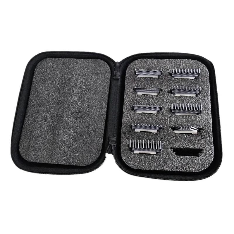 Grooming Clipper Blade Case Holder Organizer - Hard Travel Carrying Storage Holds 10 Blades - Upgrade