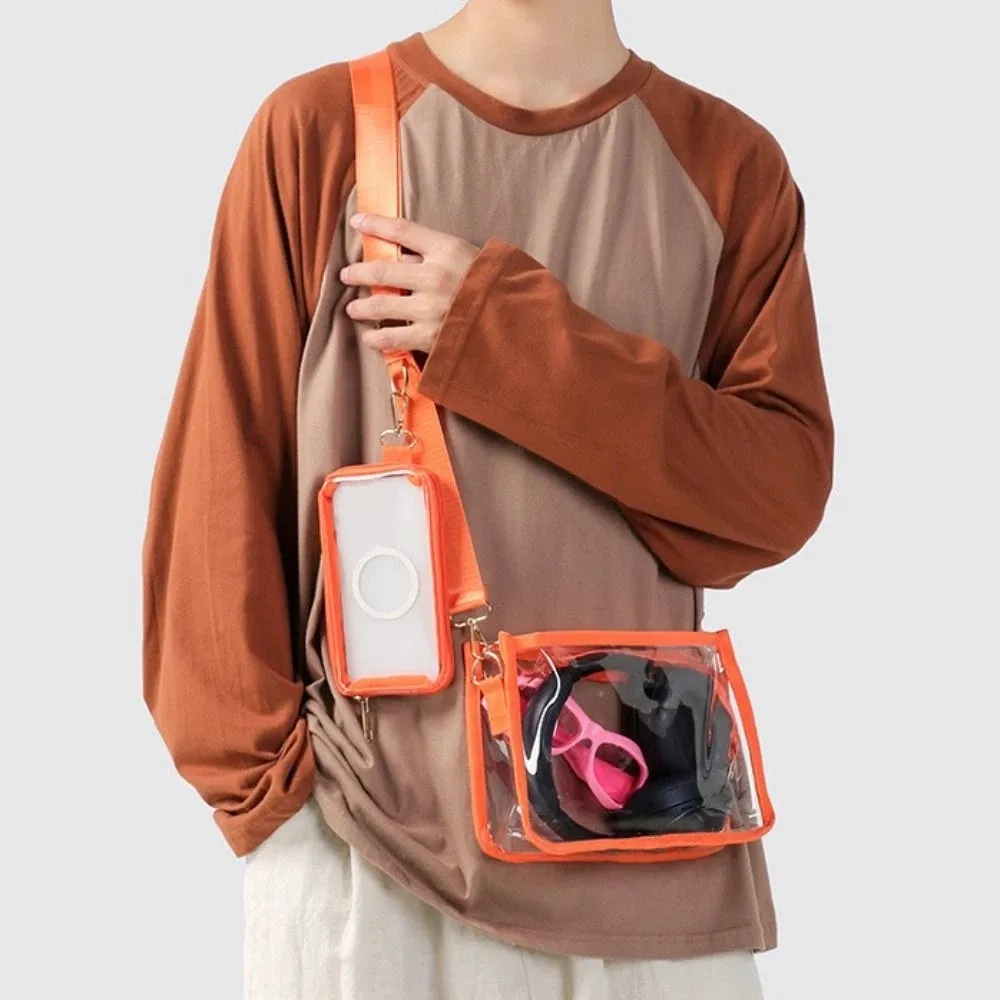 

Square PVC Transparent Chest Bag Portable Fashion Clear Crossbody Bag Simple Travel Waterproof Fanny Pack