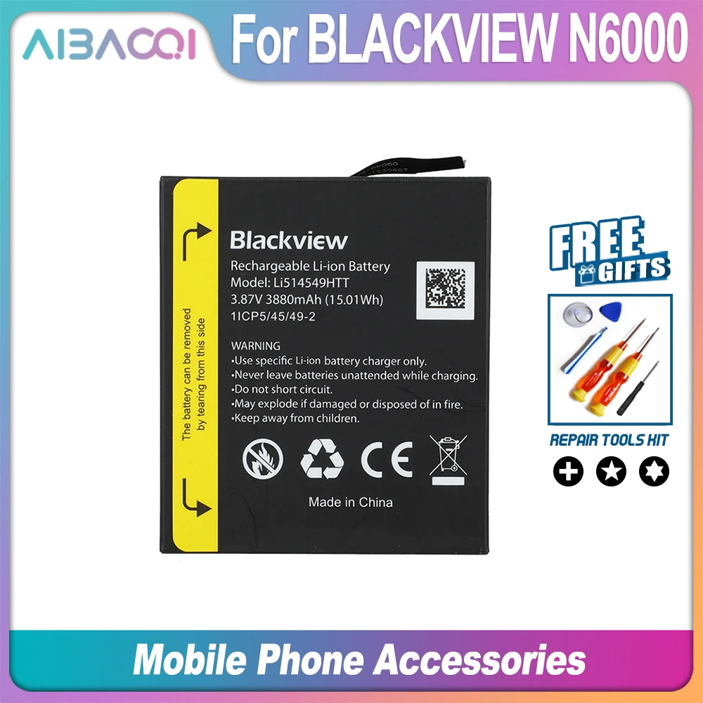 بطارية AiBaoQi الأصلية بقدرة 3880 مللي أمبير في الساعة لهاتف Blackview N6000 Tiger 10 A100 A200 Pro BV6900 BV5200 بطارية الهاتف المحمول مع أدوات