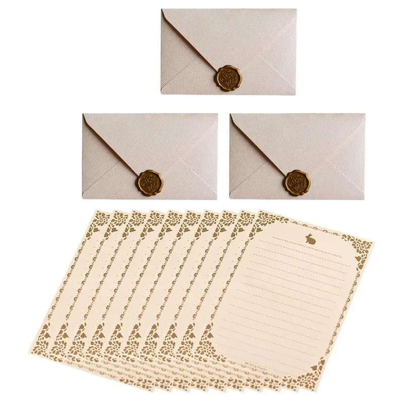 1 Set Of Vintage Kraft Envelope Letter Paper Pad Set  Invitation Envelopes Writing Paper Packing Envelopes DIY Envelopes