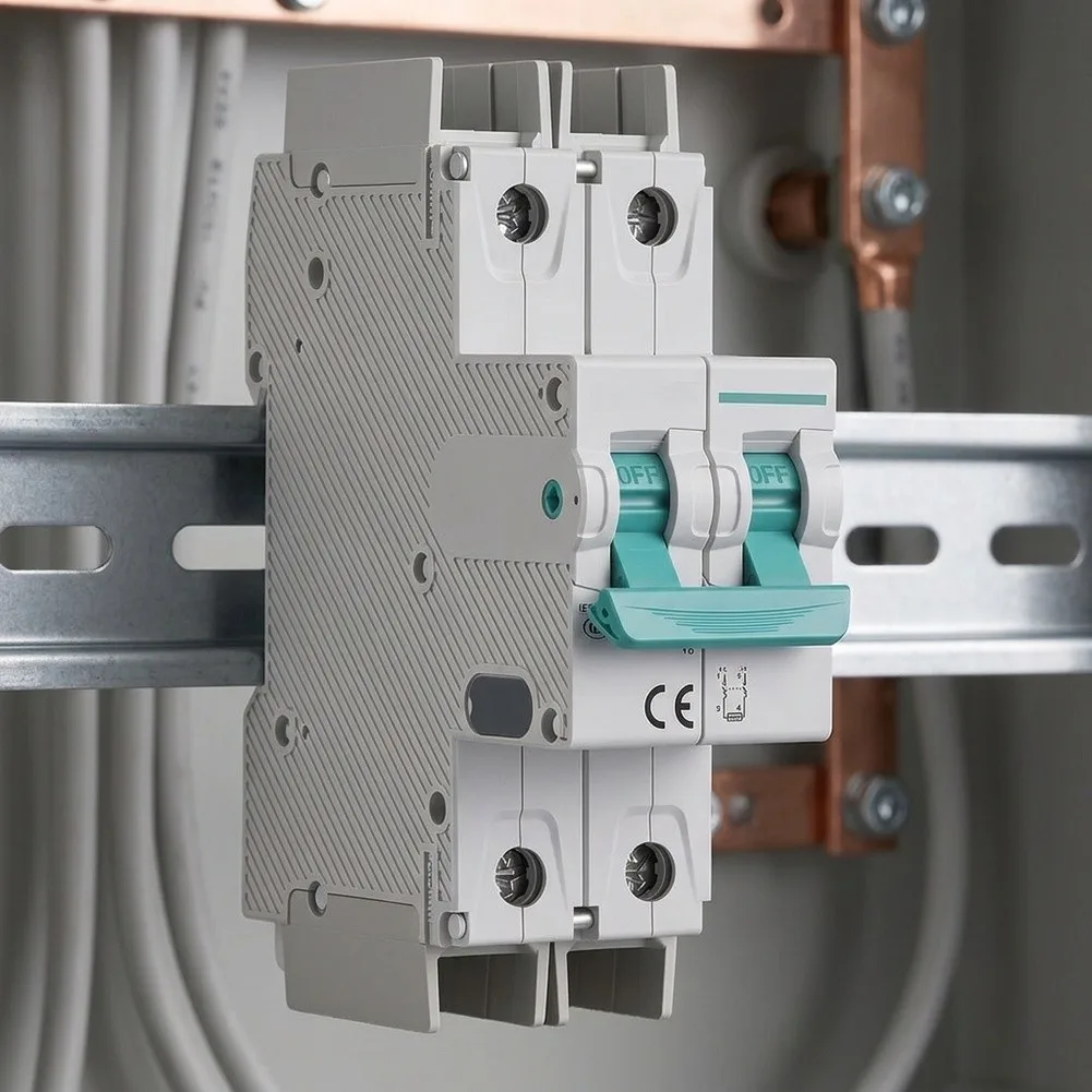 DC 1000V 2P PV Circuit Breaker FXBS1 63PV Series for Solar Panel Installations TH35 for rail Mountable 16A 32A 63A Options
