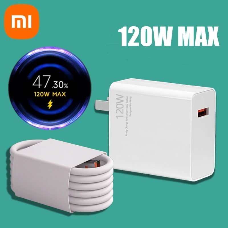 Xiaomi Original Charger Turbo Fast Charge 120W EU/US Hypercharge Gan Adapter For Xiaomi POCO Redmi Note Black Shack Smart Phone