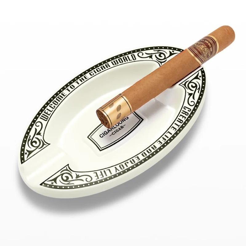 

Pear Gold/White/Black Desktop Ashtray with 2 Slots for Cigar Creative Cigar Ashtray Portable Cigar Ash Tray Office Home Deco