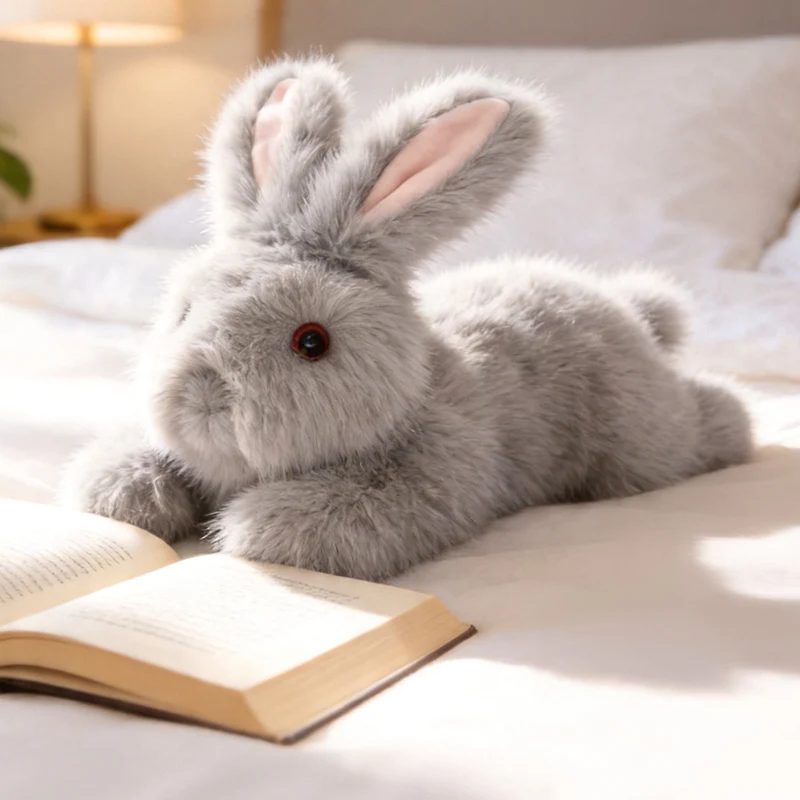

45cm Cute Plush Toy Stuffed Toy Rabbit Doll Babies Sleeping Companion Kawaii Plush Lying Rabbit Doll Children's Gift