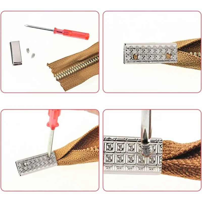 6 Sets Belt Tip with Screw Belt Buckle End Tip 1 Inch Webbing Tip Strap End Caps for Webbing Belt Belt Clip Repair Belt Ending