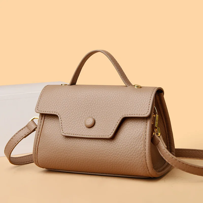 

Genuine Leather Square Bag Caviar Grain Compact Crossbody Purse Minimalist Silhouette Brunch Date Ready Sustainable Luxe