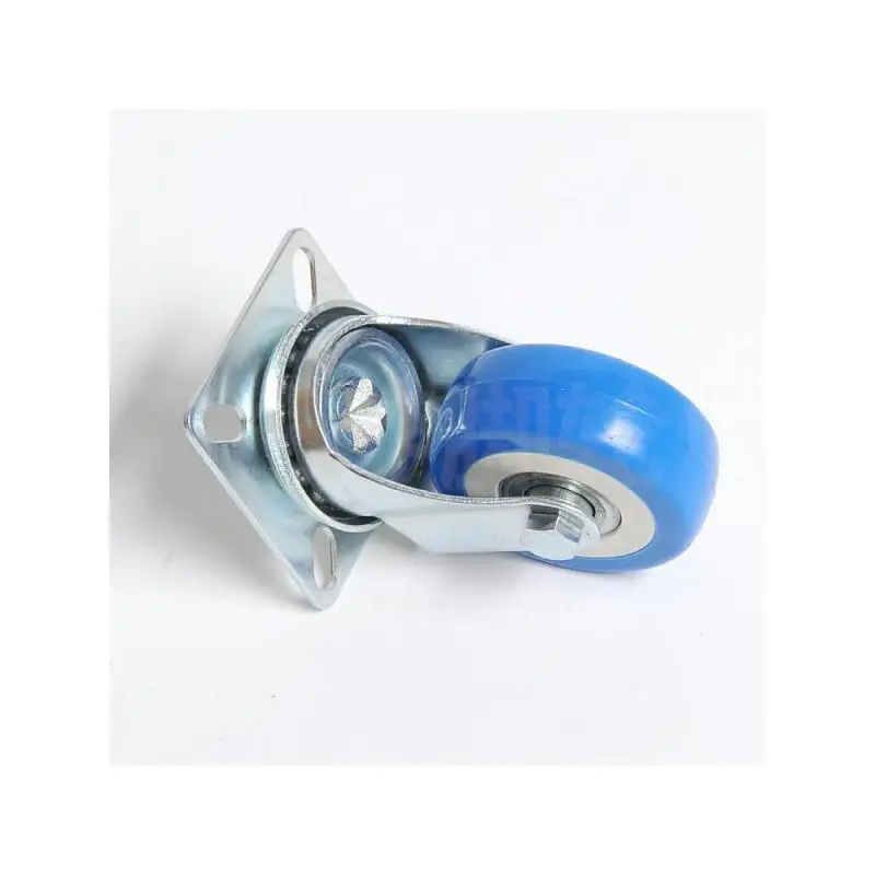 4 Packs 2 Inch Blue Pvc Double Bearing Universal Caster Silent Wear-resistant Wheel Flat Movable