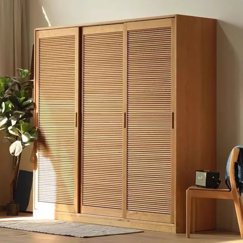 Household small apartment shutter door storage sliding wardrobe bedroom sliding door locker