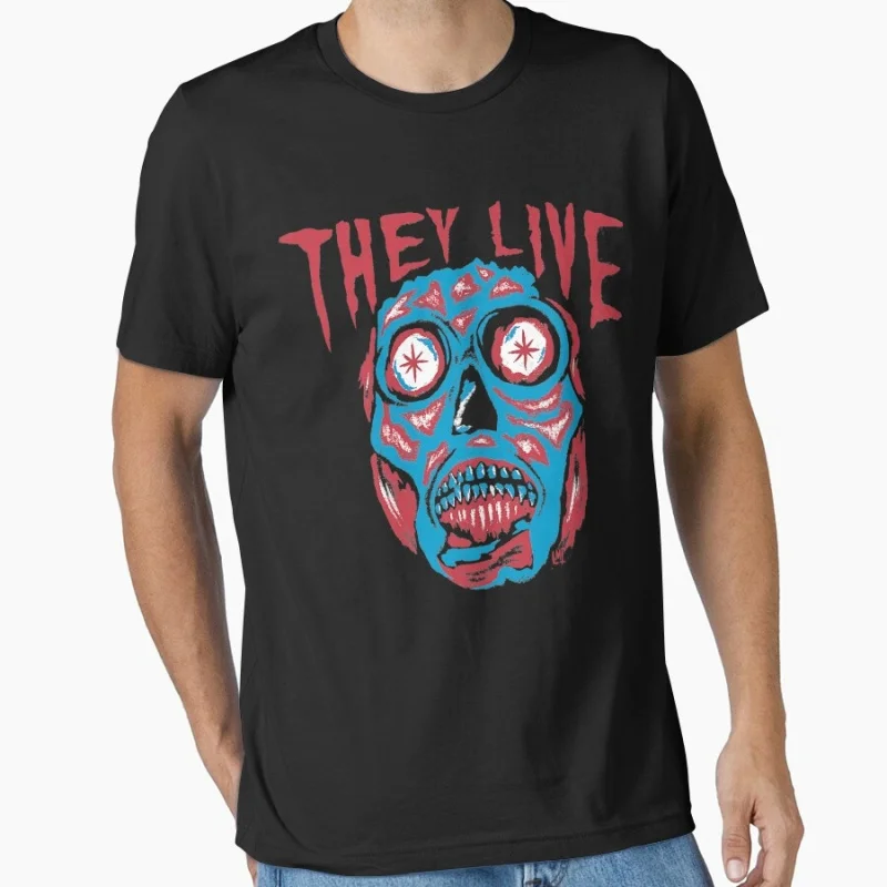 

Retro Sic-Fi They Live Gift T Shirt 0224 John Carpenter Vintage Horror movie Alien film Graphic clothes All size Tee S-6XL