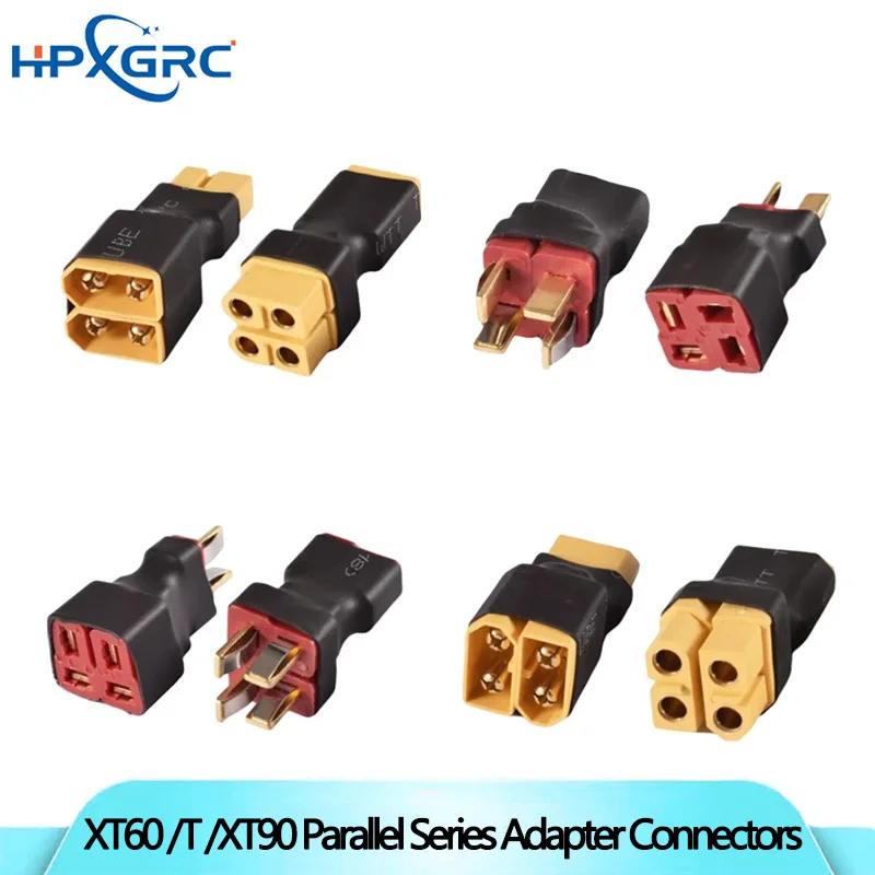 HPXGRC XT60 T XT90 Connettori adattatori serie parallela senza filo 1 femmina 2 maschio/1 maschio 2 femmina per parti del modello RC