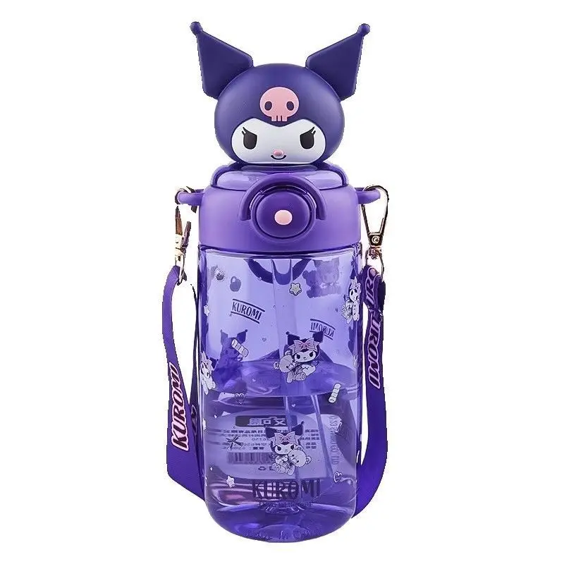 Sanrio Hello Kitty Kuromi My melody taza de agua para niñas de alta apariencia en verano nueva taza de paja portátil de gran capacidad