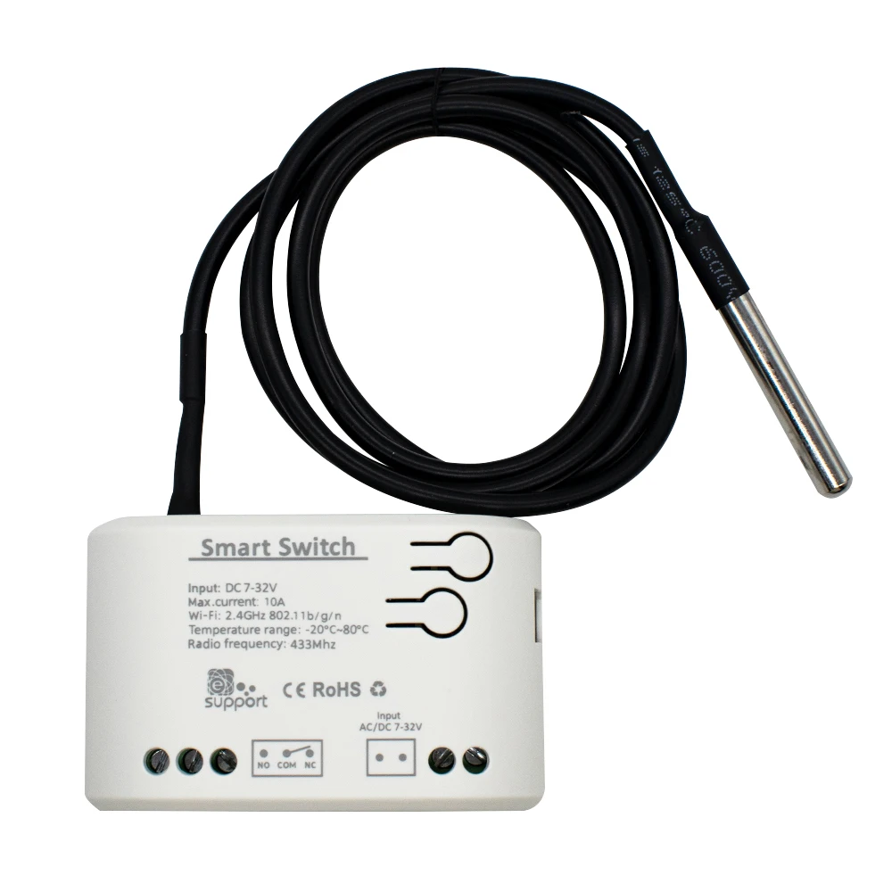WiFi Smart Home Temperature Switch Ewelink APP Module 7-32V 220V 2000W Intelligent Thermostat Work With Alexa Google Assistant