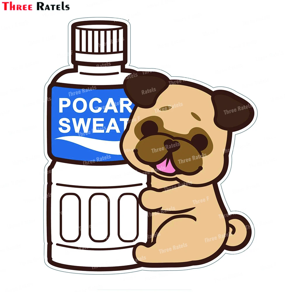 Three Ratels Kawaii Pug Golden Gate Car Accessories Sticker Laptop Phone Case Guitar Car Skateboard Vinyl Decals Wholesale