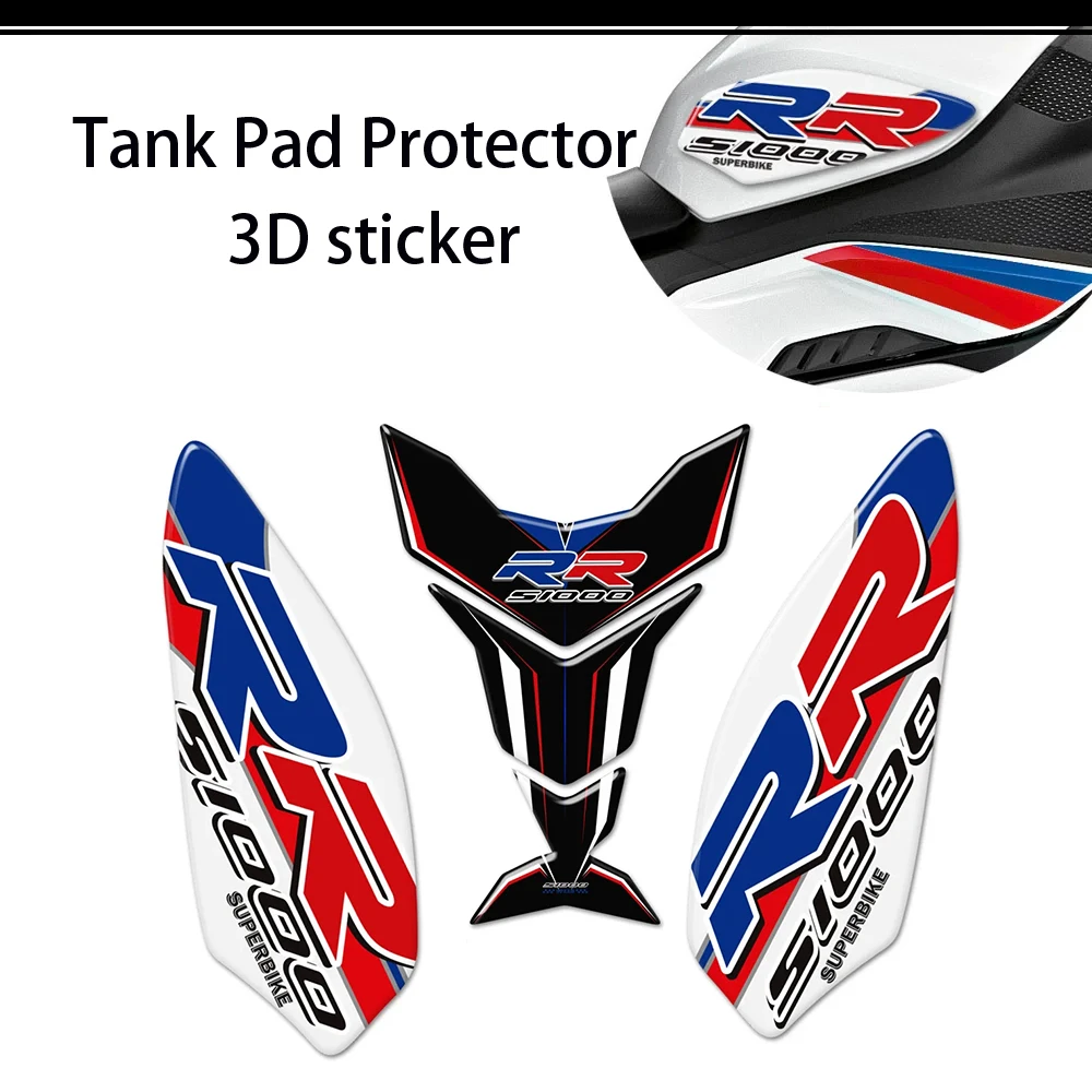 

For BMW S1000RR S1000R S 1000 RR HP4 Tank Pad Protector sticker S1000 RR 3D Decal Protection Fuel 2018 2019 Motorcycle Stickers