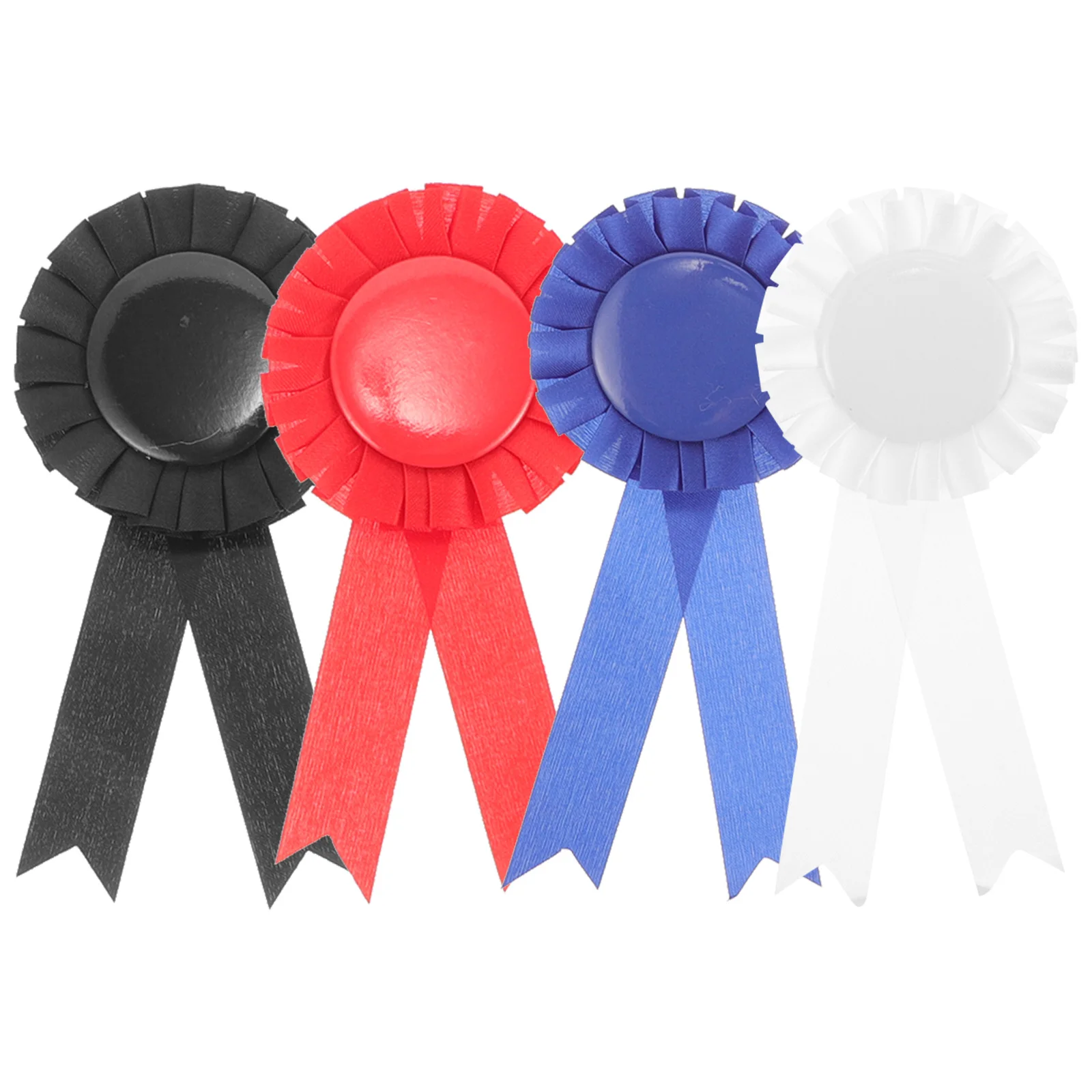 

4Pcs Blank Badge with Pin DIY Ribbon Badges for Awards Crafts Decorative Medal Ribbons Lightweight Satin Fabric