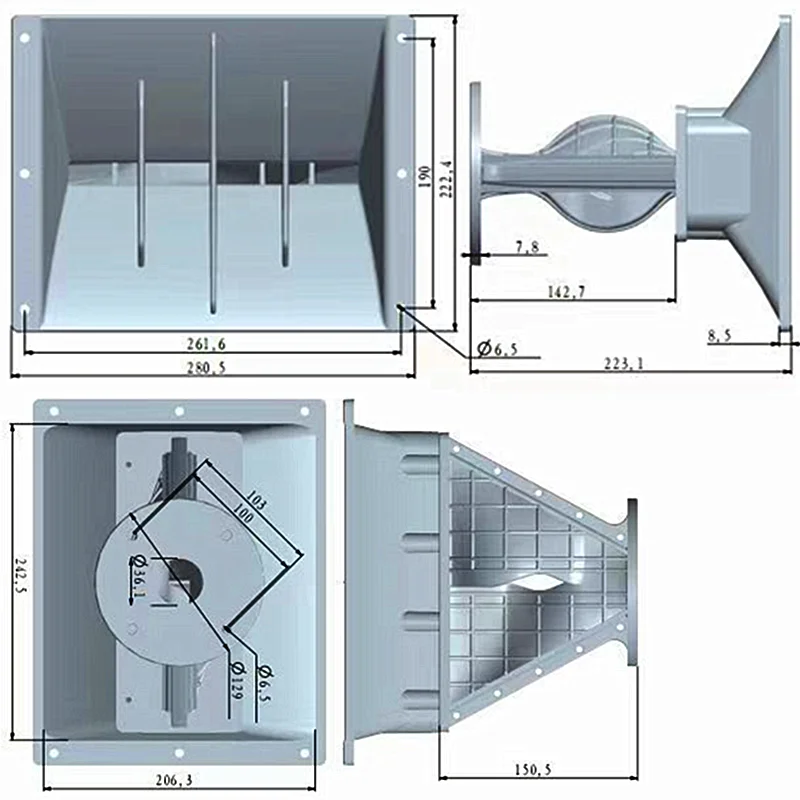 Hornos de Altavoz Line Array HDL 20A de 10 Pulgadas con Garganta de 1.4 Pulgadas, Alta Potencia y Sonido Nítido para Sistemas de Audio Profesional 280L x 222.4W x 224H mm