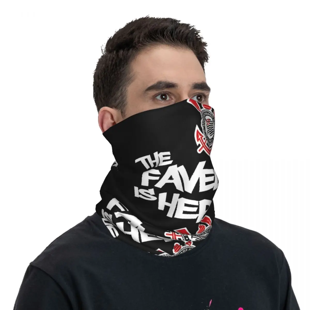 The Favela Is Here Bandana Neck Cover Motorcycle Club Corinthians Wrap Scarf Cycling Scarf Hiking Unisex Adult Breathable