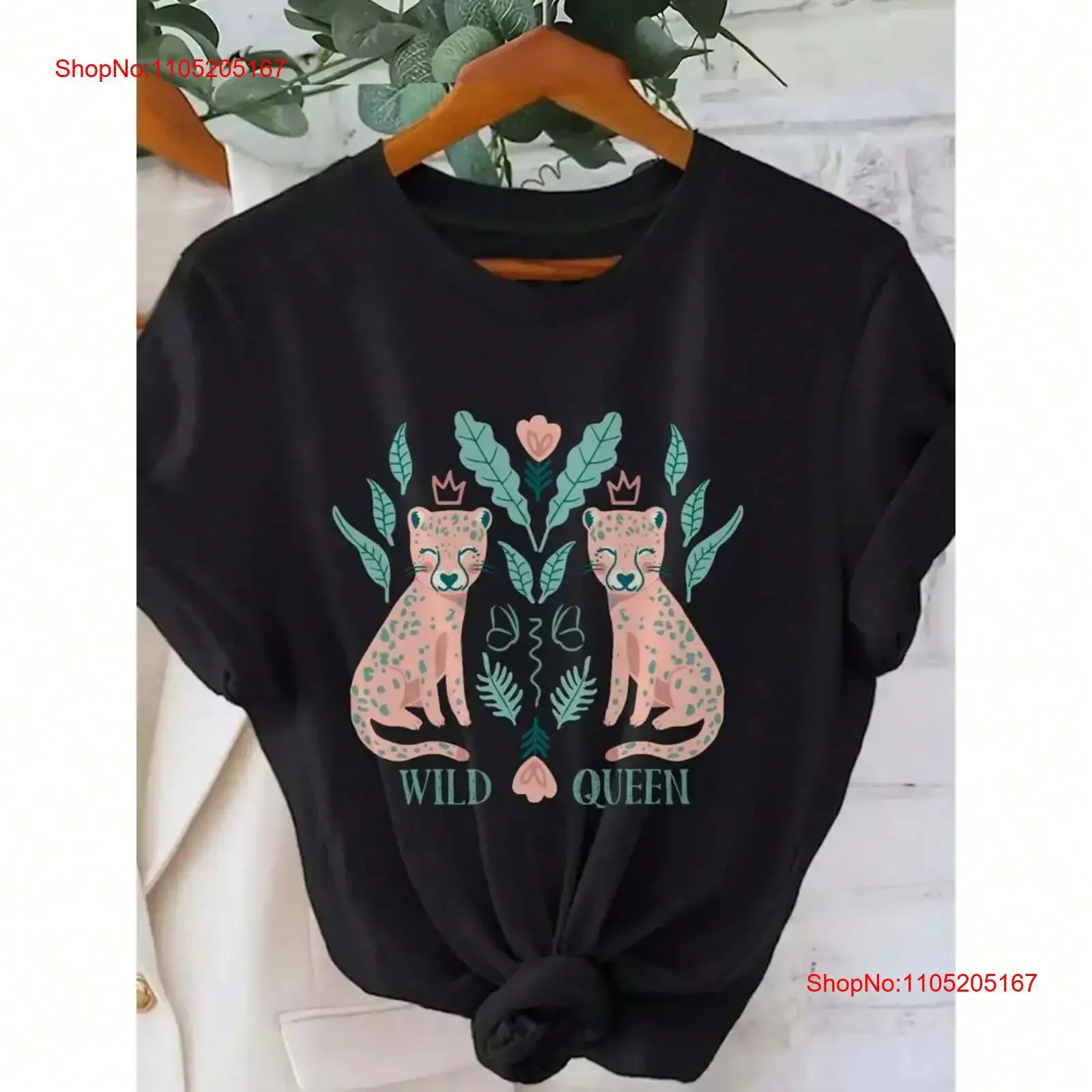 

Футболка с короной гепарда, женская повседневная удобная винтажная стираная универсальная модная дышащая дизайнерская одежда, растянутая