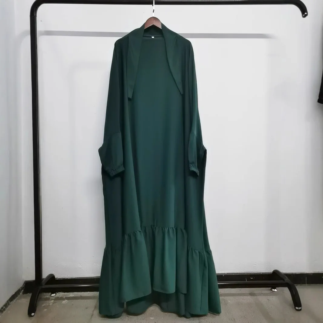 Muslim Abayas for Women Eid Ramadam Prayer Outdoor Fun Black Green Long Sleeves Robe Elegant Nice Hand Feeling Dresses