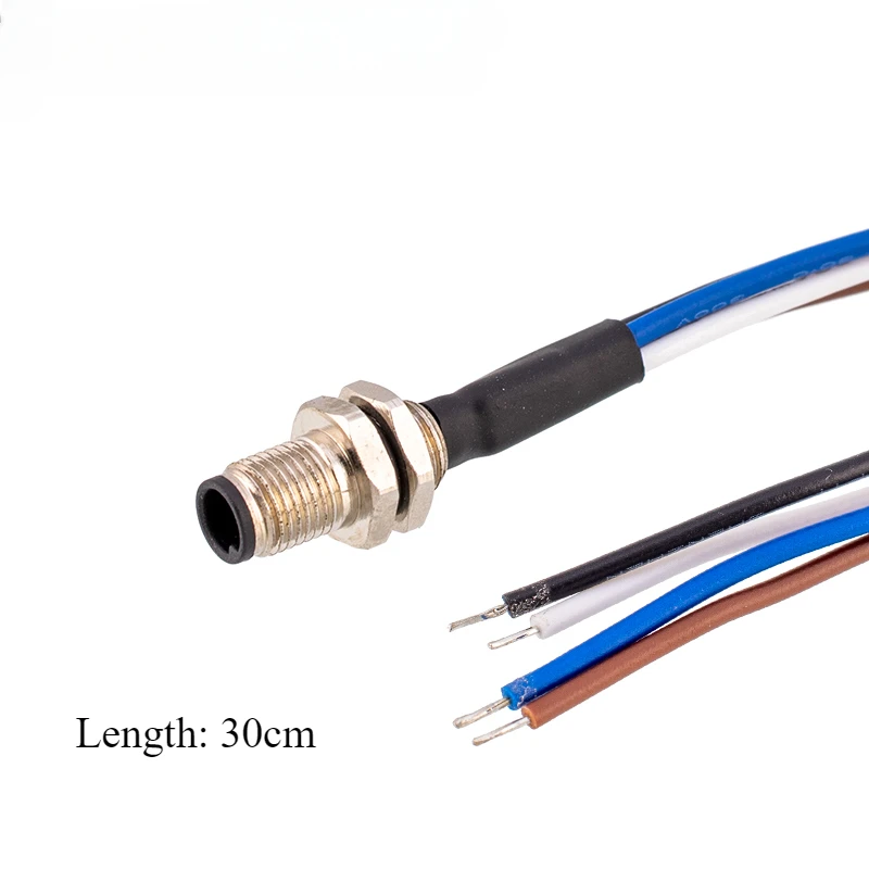 3 4Pin Waterproof Aviation Plug Connector IP67 Flange Seat Panel is Installed with M5 Welded Male Female Headband with 30cm Wire