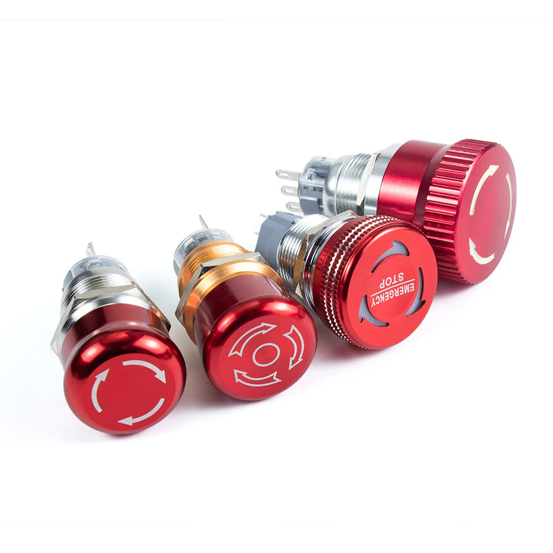 16mm 19mm 22mm Waterproof IP65 Mushroom Emergency Stop Push Button Switch with Led Light Luminescence