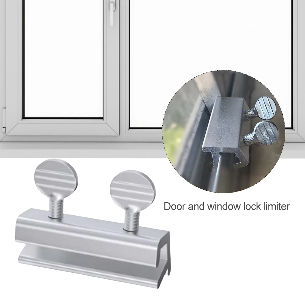 Adjustable Security Window Lock with Key Window Limit Stop Locks Aluminum Alloy Door Window Limiter Lock for Child Home Bedroom