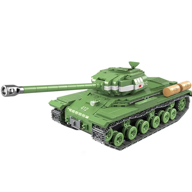 1068PCS MOC WWII Militär Sowjetischer schwerer Panzer IS-2M Bausteine Spielzeugmodellbausatz Maßstab 1:35, Kinder für Weihnachts- und Geburtstagsgeschenke