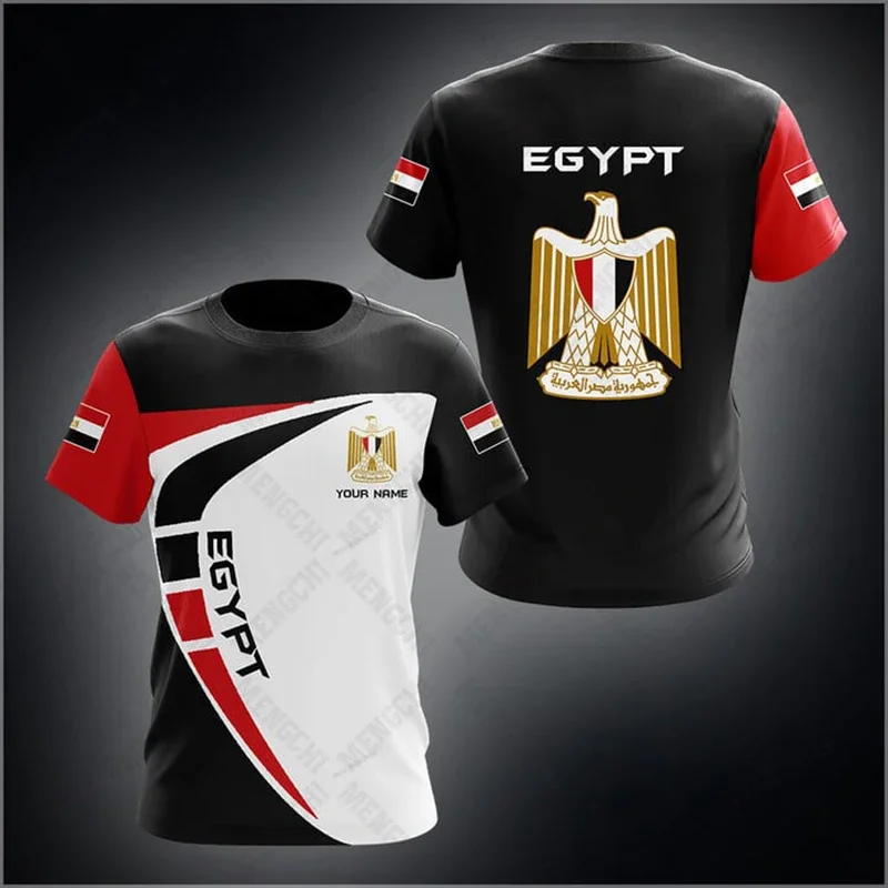 メンズegyptフラグとトップスのグラフィックTシャツ、特大のカジュアルプルオーバー、ファッションラウンドネックTシャツ、半袖トップス、夏