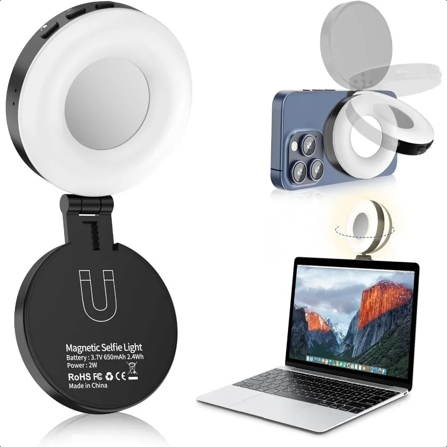 

Selfie Light Selfie Light for iPhone Portable Phone Ring Light for Video Recording Adjusted 4 Modes Rechargeable Fill Light for